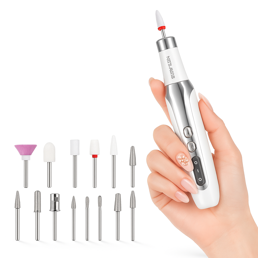 مبرد أظافر كهربائي احترافي – 12 رأس و3 سرعات – قابل للشحن