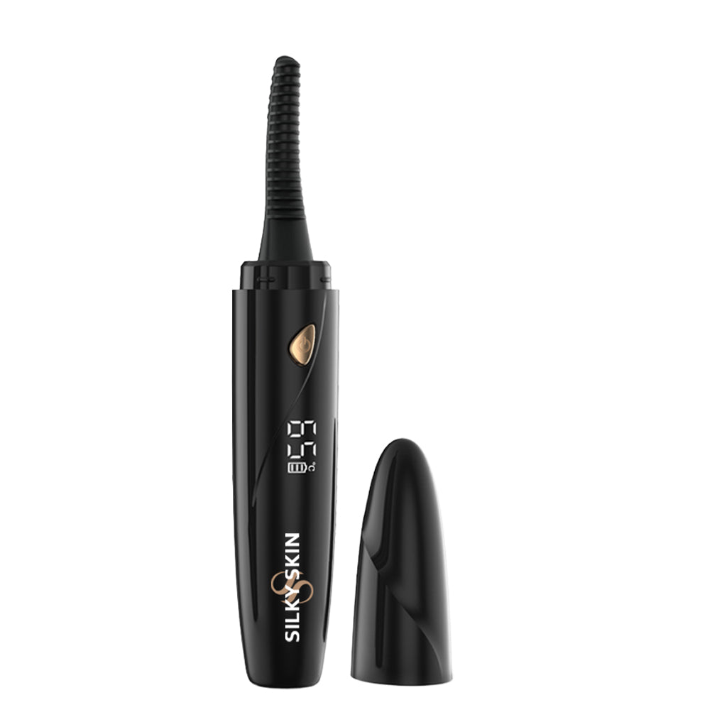 Silky Skin Heated Eyelash Curler – Rotating Thermal Lash Lifter, USB Rechargeable